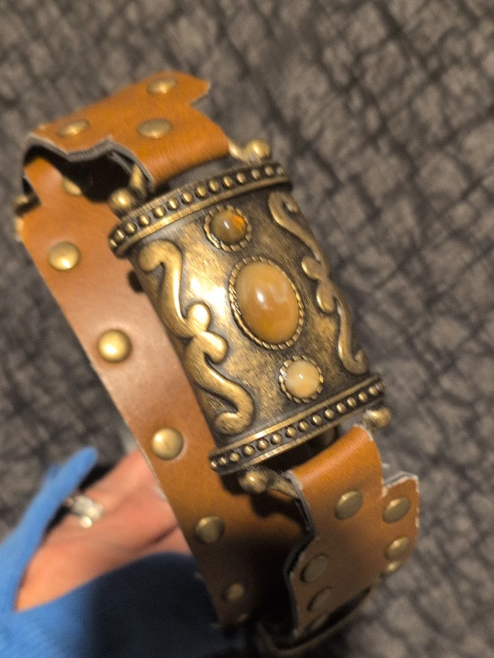 South Western Chic Cowgirl Yellowstone Jewel Belt Statement Belt SZ: 10/…